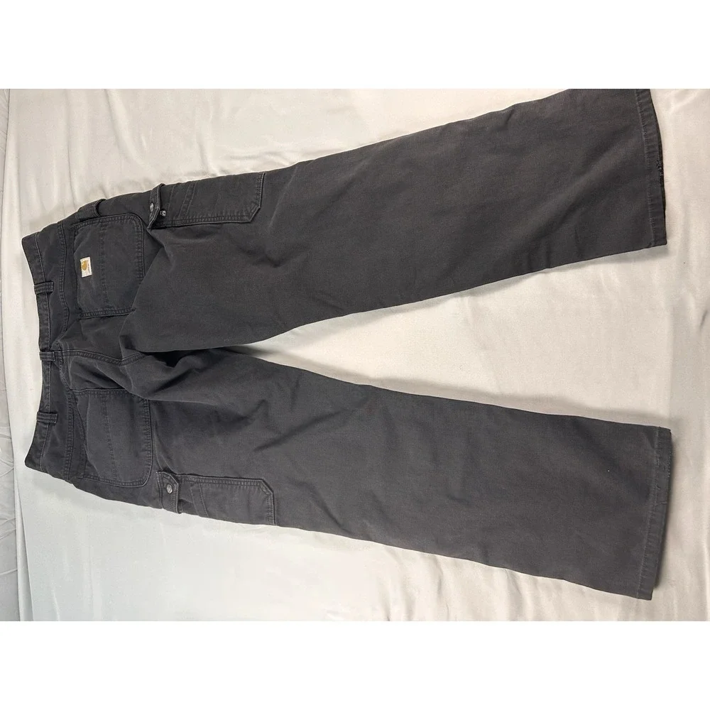 Carhartt Relaxed Fit Cargo Work Pants‎ Mens 36x32 Black Ripstop Utility Outdoor
